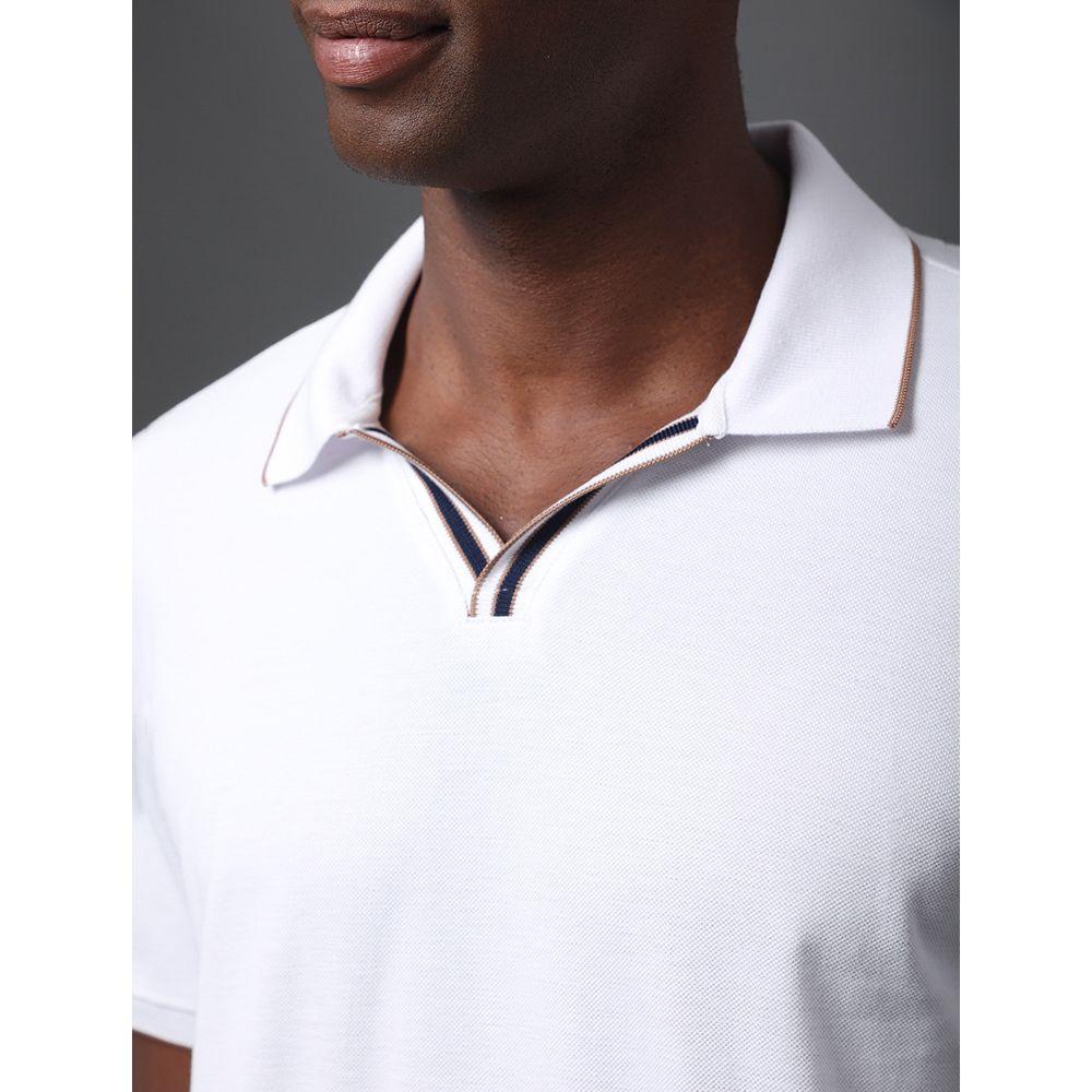 Polo Masculina Listras Calvin Klein Jeans - Branco - 4