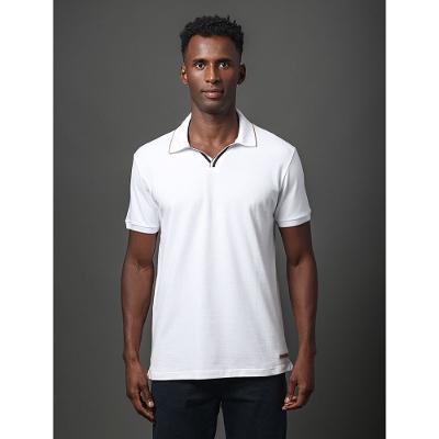 Polo Masculina Listras Calvin Klein Jeans - Branco