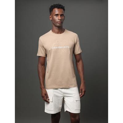 Camiseta Masculina Embossed Calvin Klein Jeans - Caqui Medio