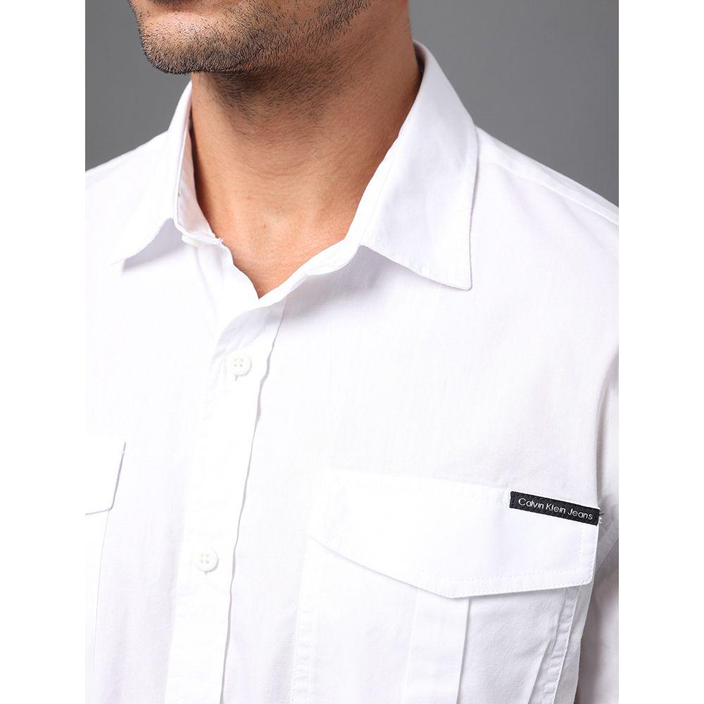 Camisa Masculina Slim Com Bolsos Calvin Klein Jeans - Branco - 4