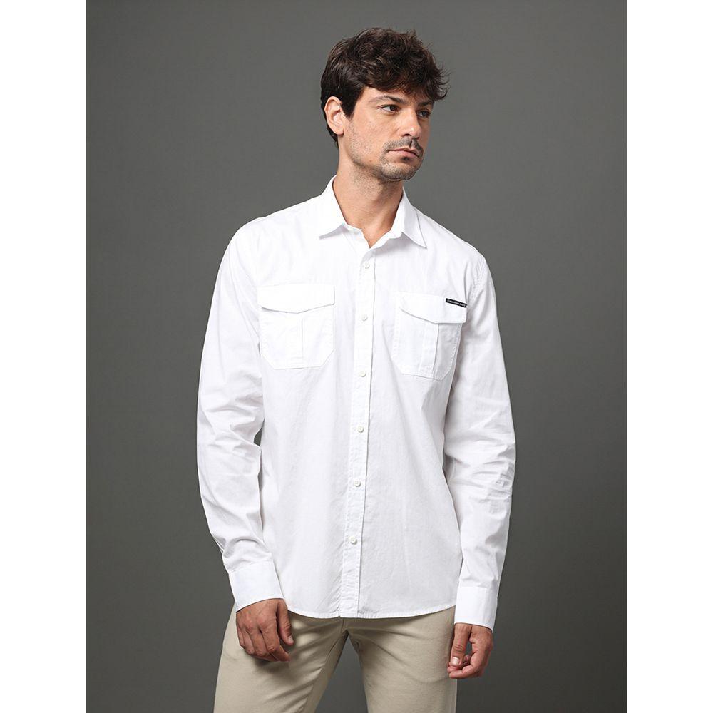 Camisa Masculina Slim Com Bolsos Calvin Klein Jeans - Branco - 1