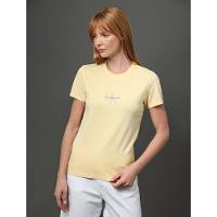 Camiseta Feminina Micrologo Peito Calvin Klein Jeans - Amarelo Manteiga - 1