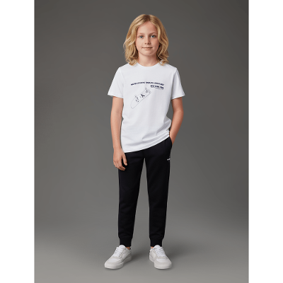 Calça Menino Moletom Re Issue Calvin Klein Jeans - Preto