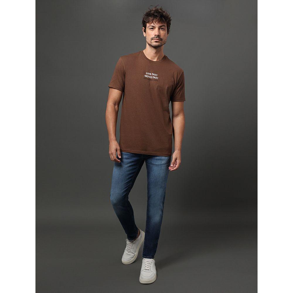 Camiseta Masculina Live Fast Calvin Klein Jeans - Marrom - 3
