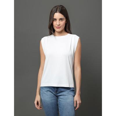 Regata Feminina Pregas Ombro Calvin Klein Jeans - Branco