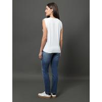 Regata Feminina Pregas Ombro Calvin Klein Jeans - Branco - 2