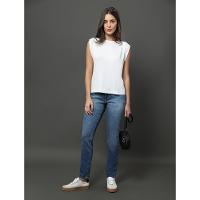 Regata Feminina Pregas Ombro Calvin Klein Jeans - Branco - 3