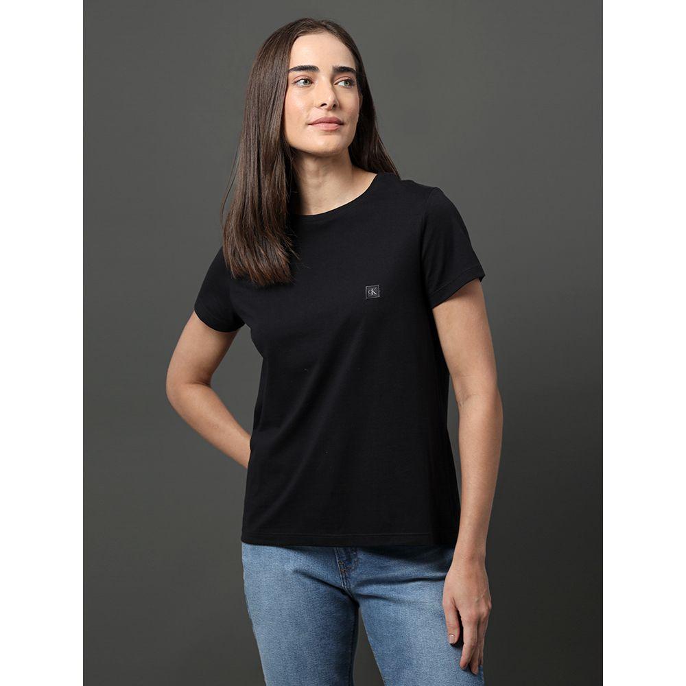 Camiseta Feminina Algodão Egípcio Calvin Klein Jeans - Preto - 1