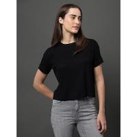 Camiseta Feminina Ribana Viscose Calvin Klein Jeans - Preto - 1
