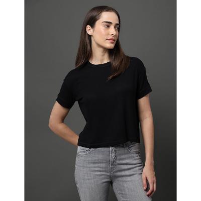 Camiseta Feminina Ribana Viscose Calvin Klein Jeans - Preto