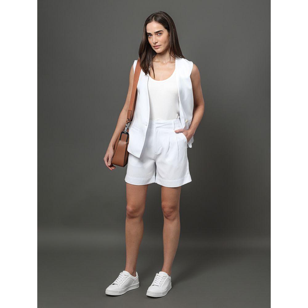 Bermuda Feminina Linho Misto Calvin Klein - Branco - 5