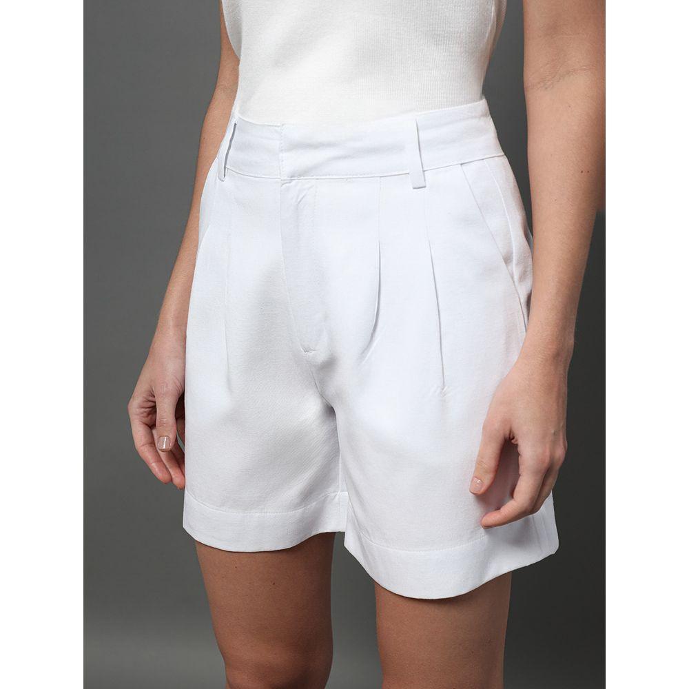 Bermuda Feminina Linho Misto Calvin Klein - Branco - 1