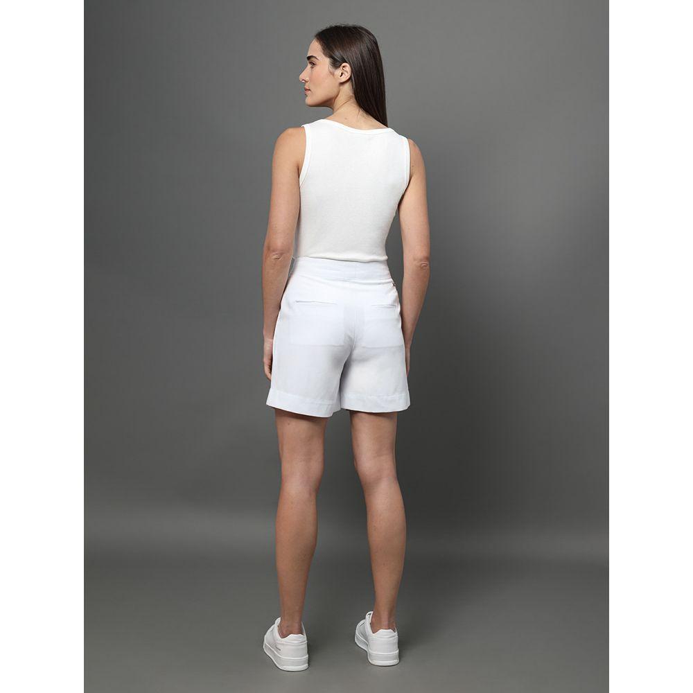 Bermuda Feminina Linho Misto Calvin Klein - Branco - 2