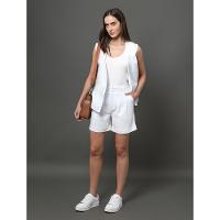 Bermuda Feminina Linho Misto Calvin Klein - Branco - 5