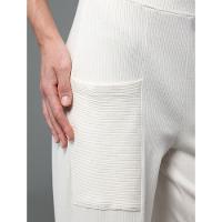 Calça Feminina Malha Wide Leg Calvin Klein - Off White