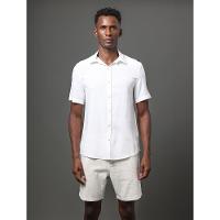 Camisa Masculina Listras Detalhes Calvin Klein Jeans - Branco - 1