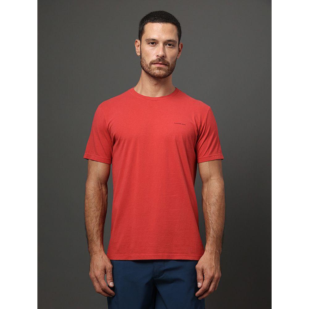 Camiseta Masculina Logo Peito Calvin Klein Jeans - Vermelho - 1