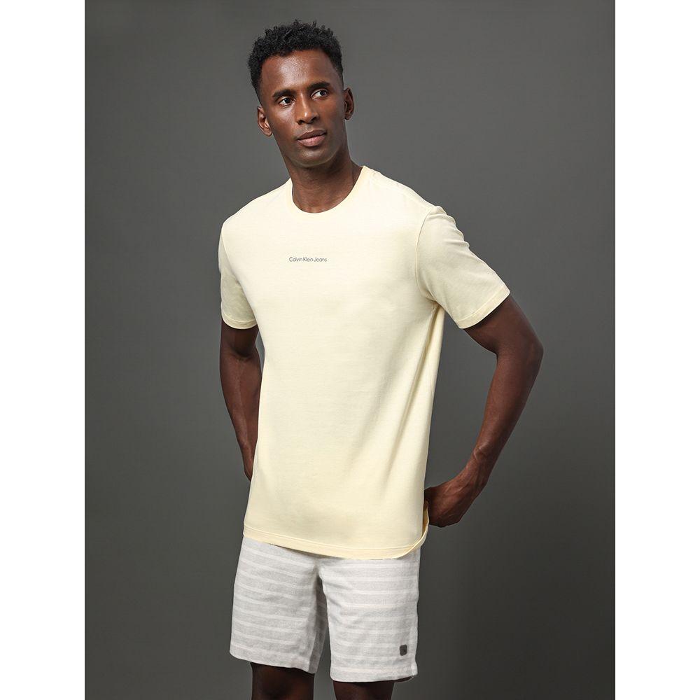 Camiseta Masculina Logo Centralizado Calvin Klein Jeans - Amarelo Manteiga - 5