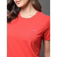 Camiseta Feminina Micrologo Peito Calvin Klein Jeans - Vermelho