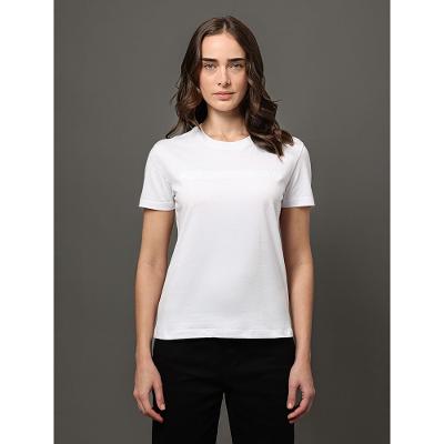 Camiseta Feminina Bordado Alto Relevo Calvin Klein Jeans - Branco