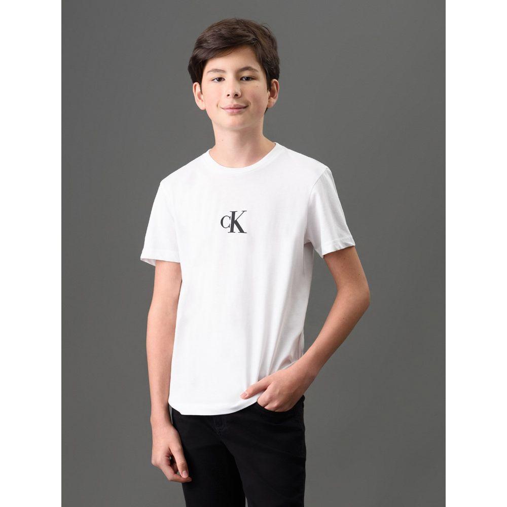 Camiseta Menino Rubber Patch Calvin Klein Jeans - Branco 2 - 1