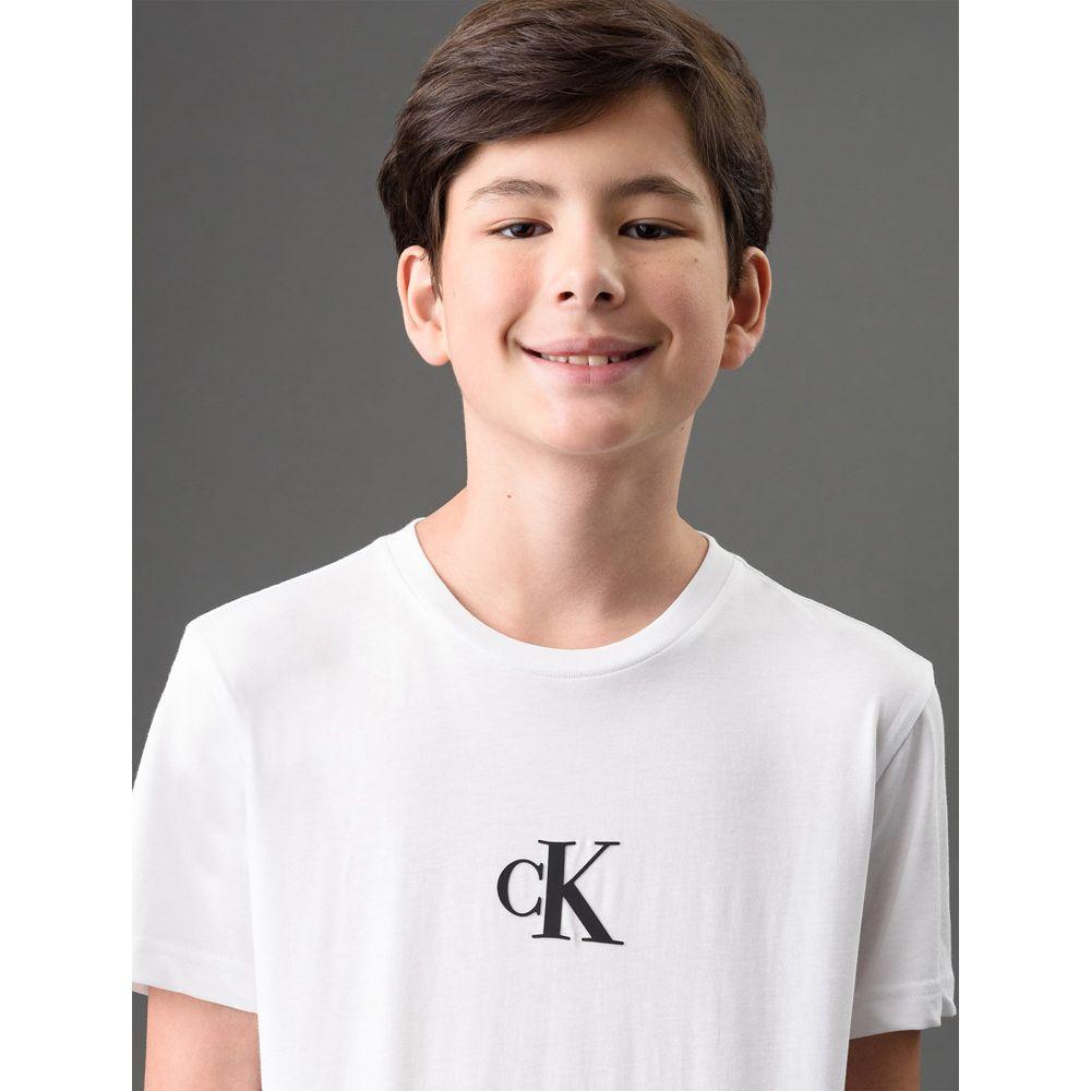 Camiseta Menino Rubber Patch Calvin Klein Jeans - Branco 2 - 4