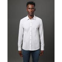 Camisa Masculina Cotton Linen Calvin Klein Jeans - Cinza Claro - 1