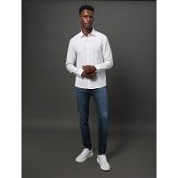 Camisa Masculina Cotton Linen Calvin Klein Jeans - Cinza Claro - 3