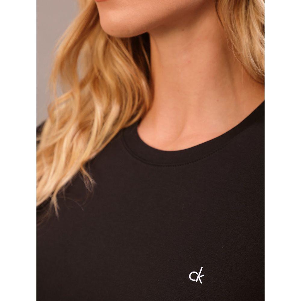Camiseta Feminina Básica Canoa Recortes Calvin Klein - Preto - 3