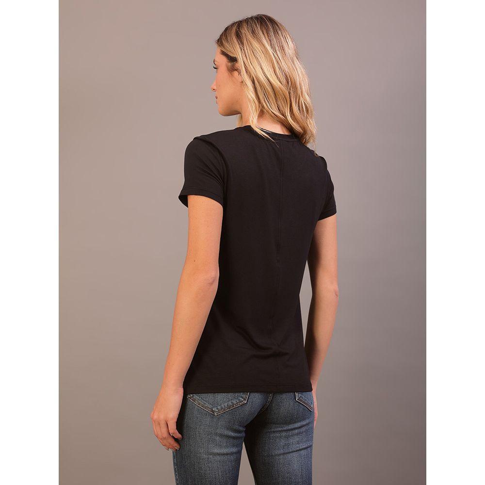 Camiseta Feminina Básica Canoa Recortes Calvin Klein - Preto - 4