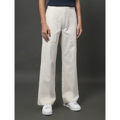 Calça Feminina Linho Texturizado Calvin Klein - Off White