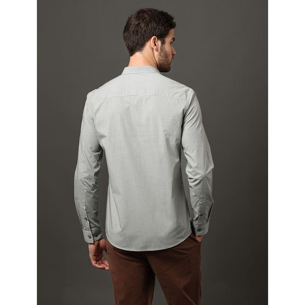Camisa Masculina Slim Fio 50 Micro Check Calvin Klein Jeans - Verde - 2