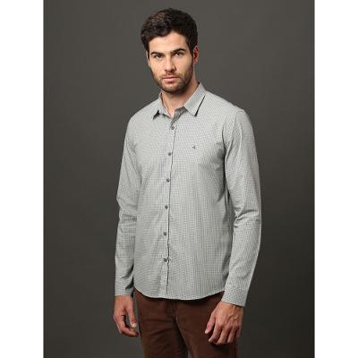 Camisa Masculina Slim Fio 50 Micro Check Calvin Klein Jeans - Verde