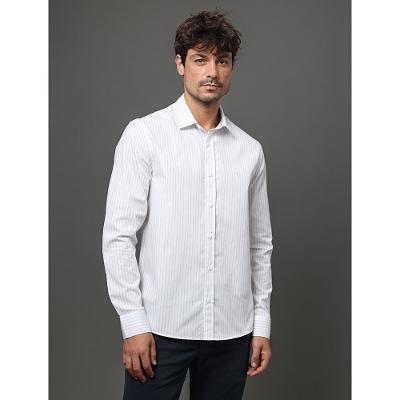 Camisa Masculina Slim Stripes Calvin Klein Jeans - Branco