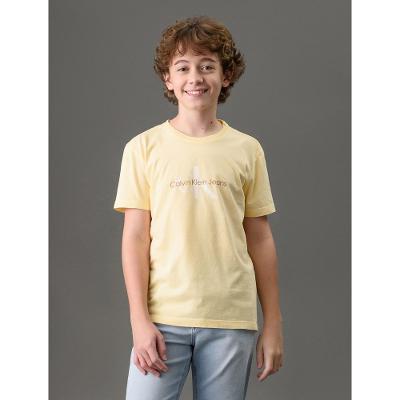 Camiseta Menino Logo Reissue Calvin Klein Jeans - Amarelo Manteiga