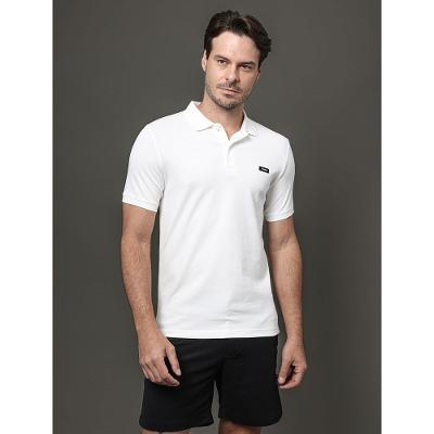 Polo Masculina Slim Piquet Calvin Klein - Branco