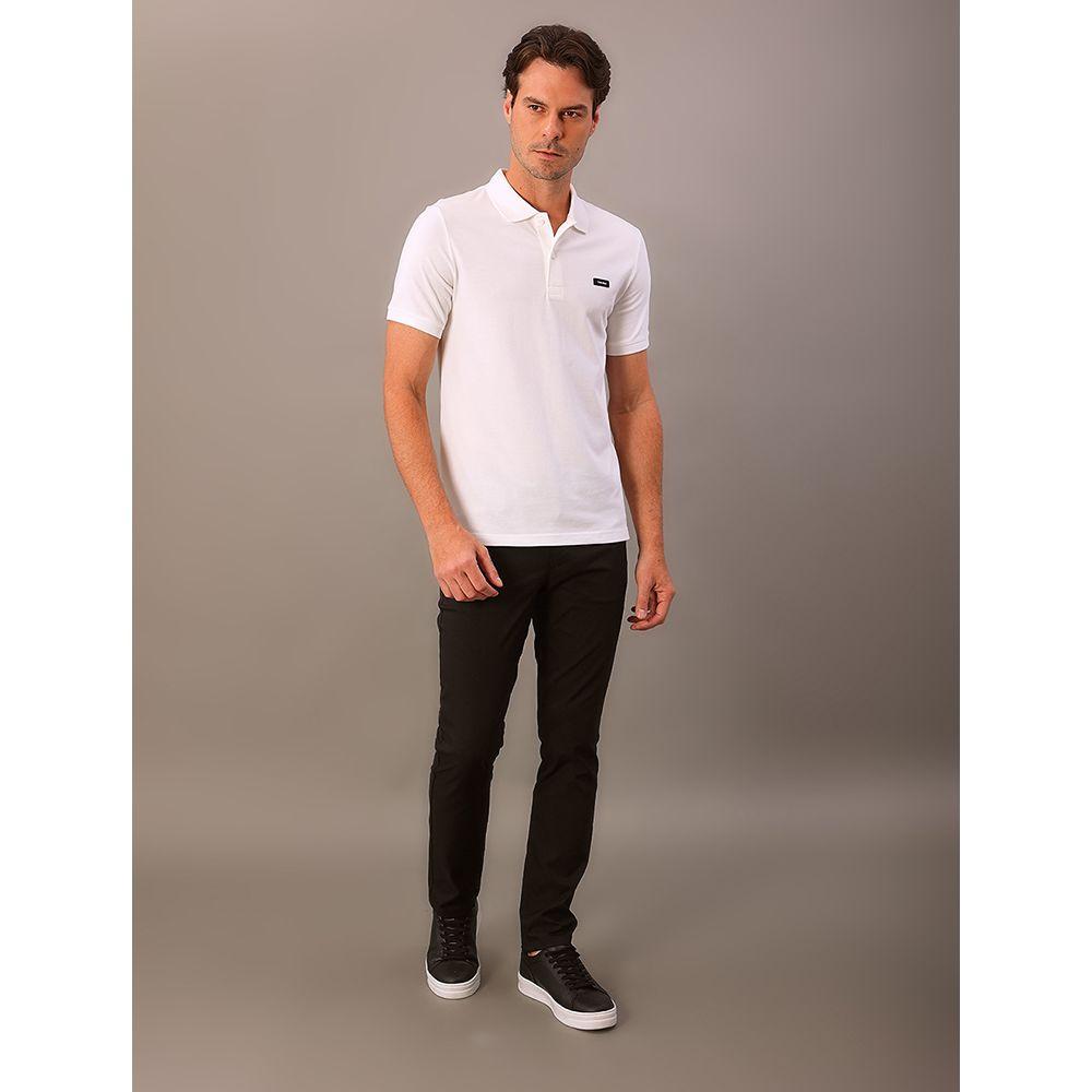 Polo Masculina Slim Piquet Calvin Klein - Branco - 1