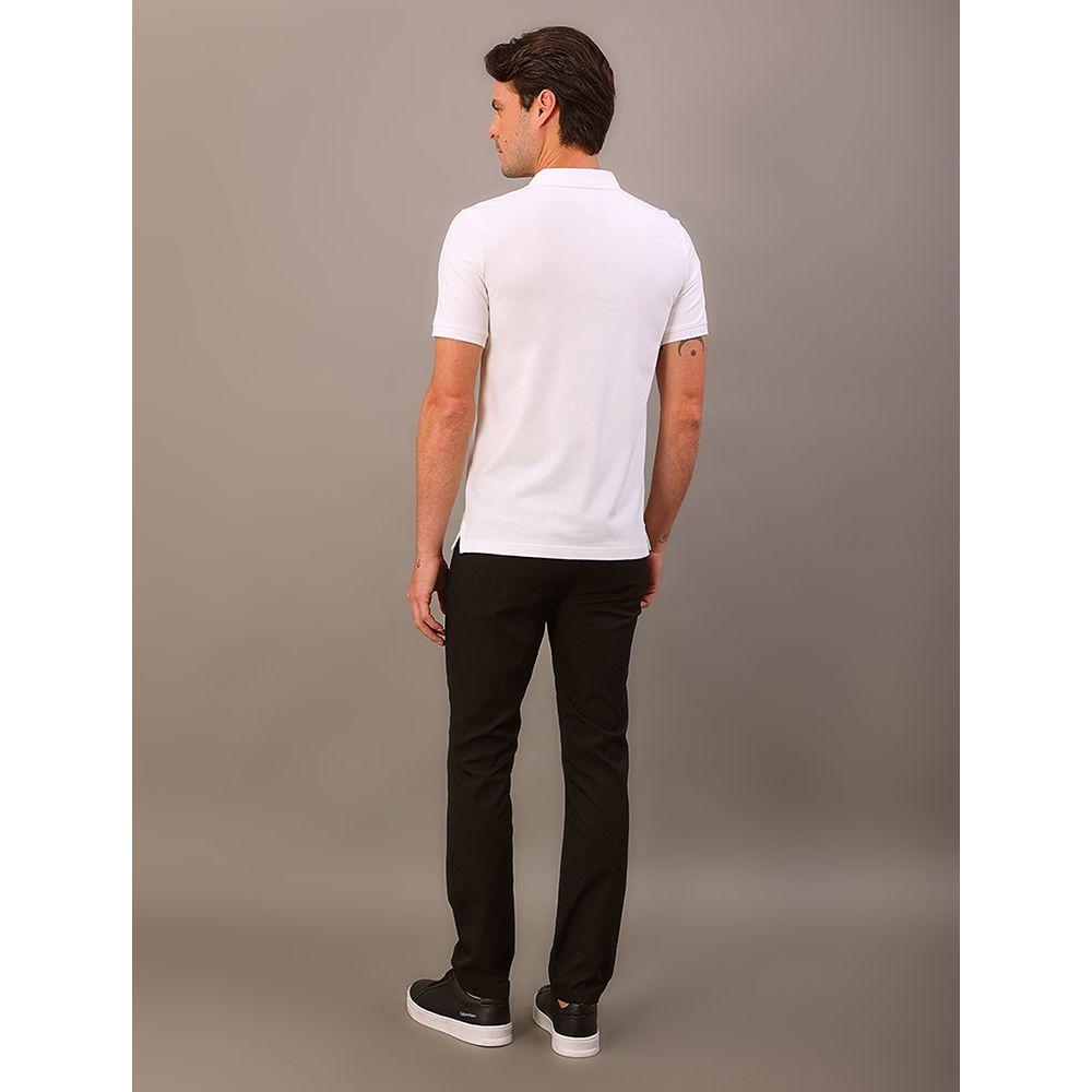 Polo Masculina Slim Piquet Calvin Klein - Branco - 4