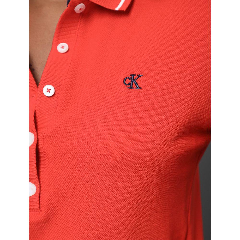 Polo Feminina Piquet Duplo Calvin Klein Jeans - Vermelho - 4