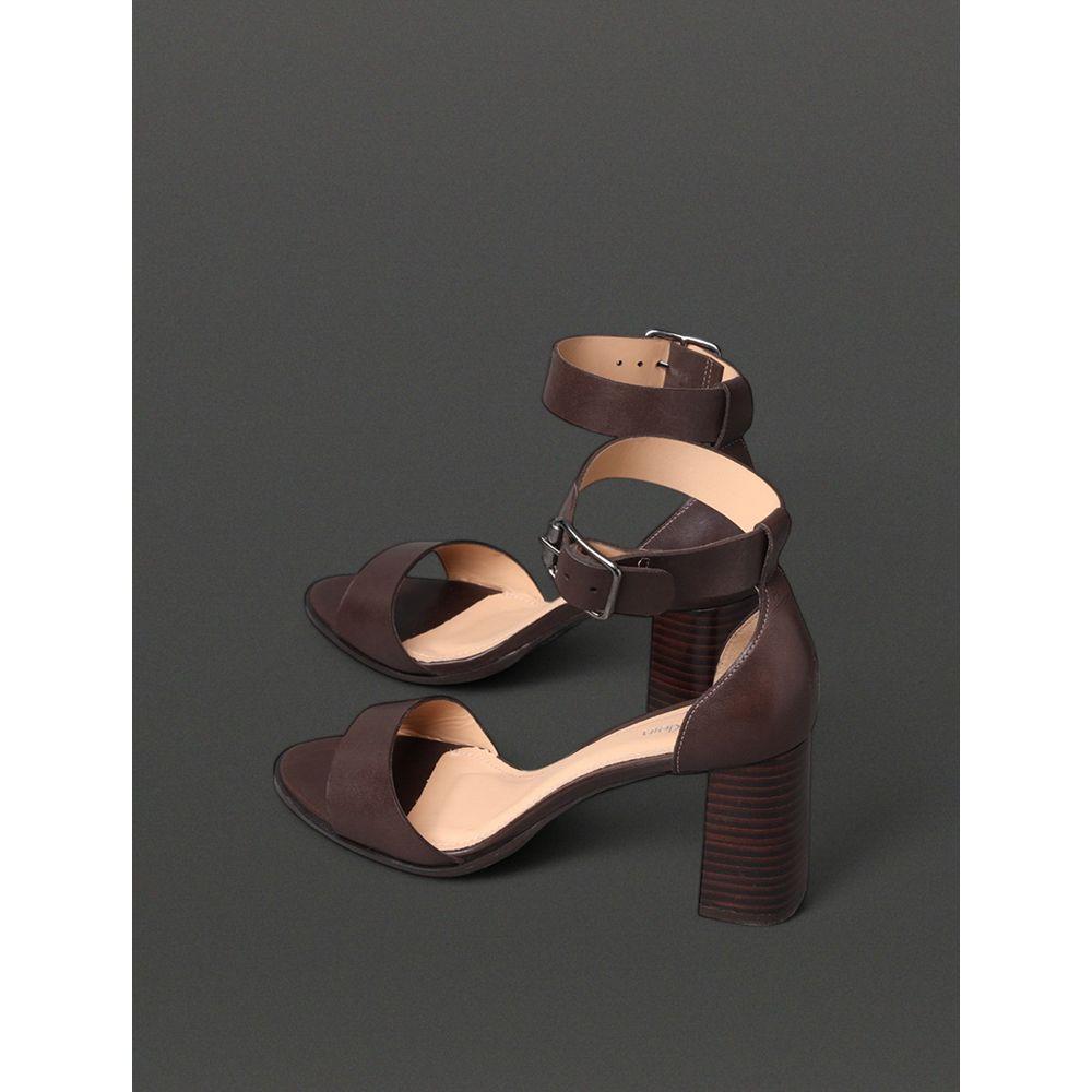 Sandália Feminina Salto Bloco Calvin Klein - Cafe - 3