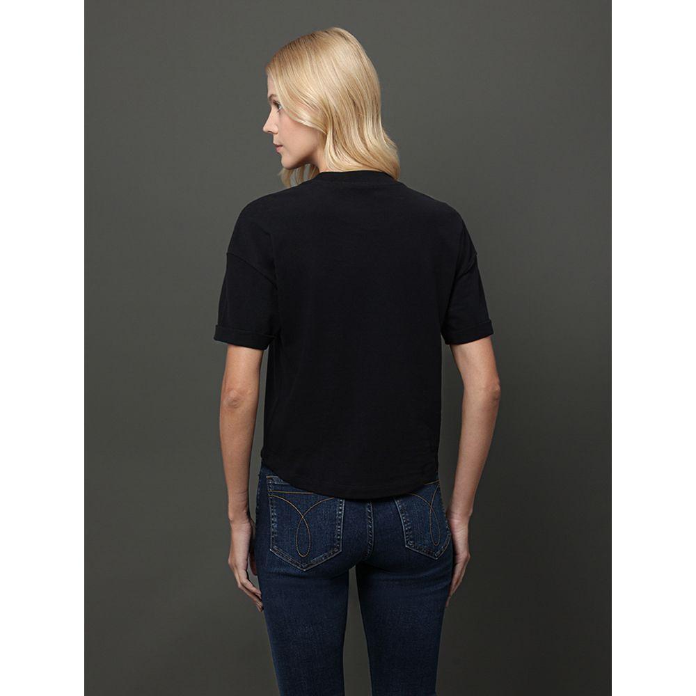 Camiseta Feminina Relevo Contraste e Foil Calvin Klein Jeans - Preto - 2