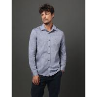 Camisa Masculina Cotton Linen Calvin Klein Jeans - Marinho - 5