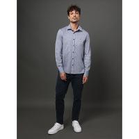 Camisa Masculina Cotton Linen Calvin Klein Jeans - Marinho - 3