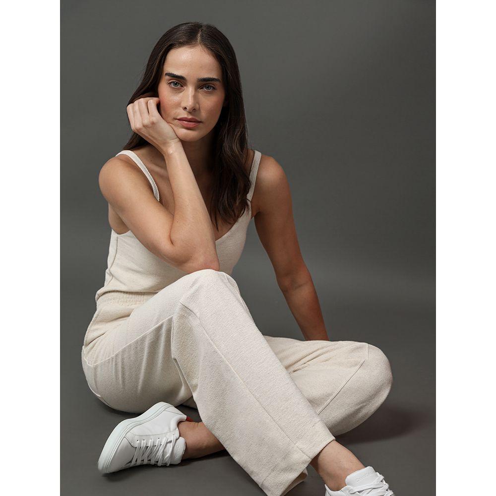 Blusa Feminina Malha Linho Calvin Klein Jeans - Off White - 5