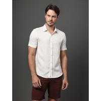 Camisa Masculina Espinha de Peixe Calvin Klein - Off White - 1