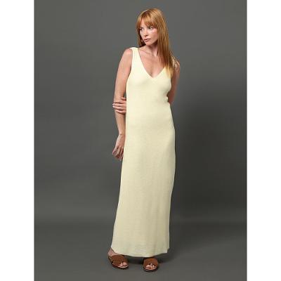 Vestido Feminino Tricot de Fita Calvin Klein - Amarelo Manteiga