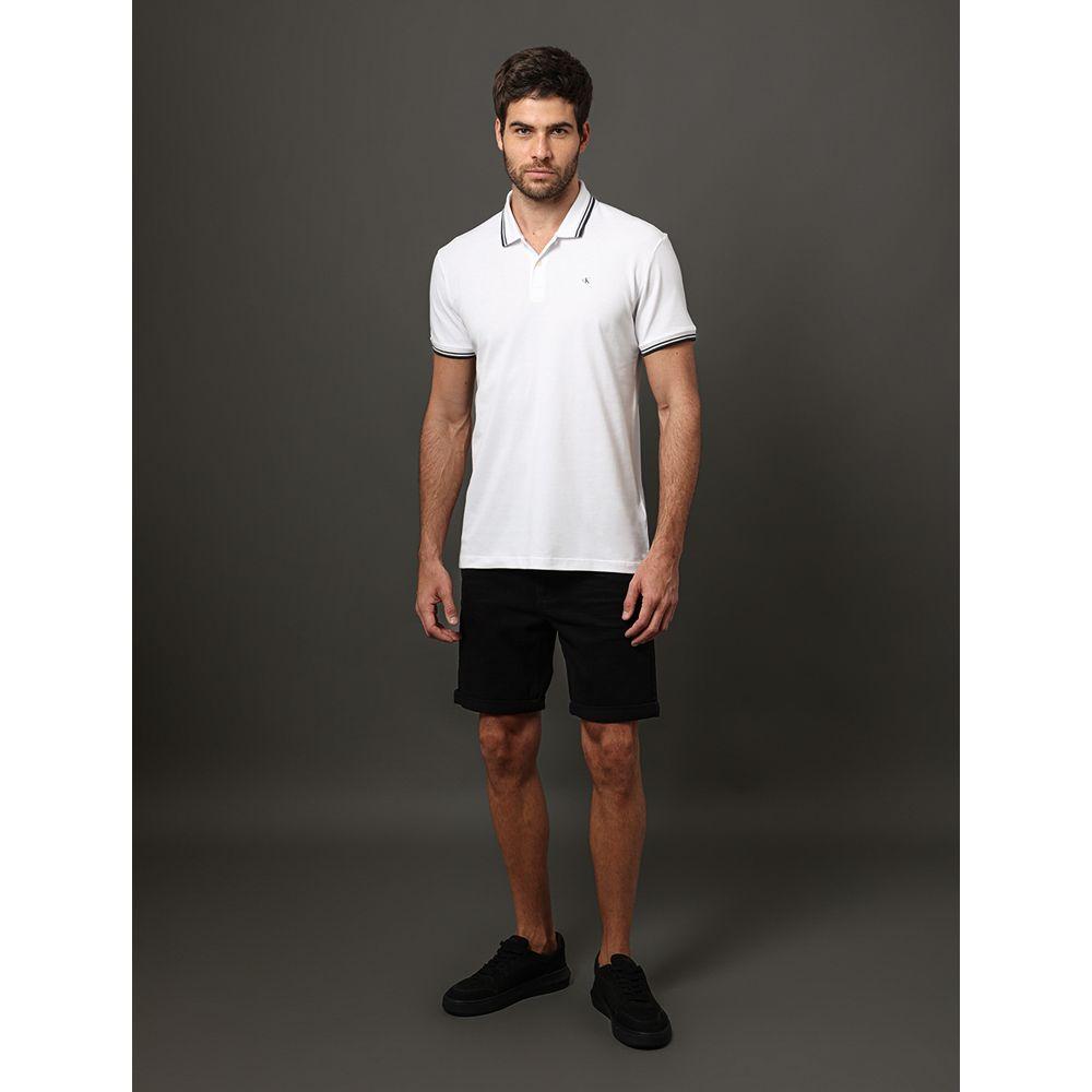 Polo Masculina Listras Calvin Klein Jeans - Branco - 3