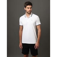Polo Masculina Listras Calvin Klein Jeans - Branco - 1