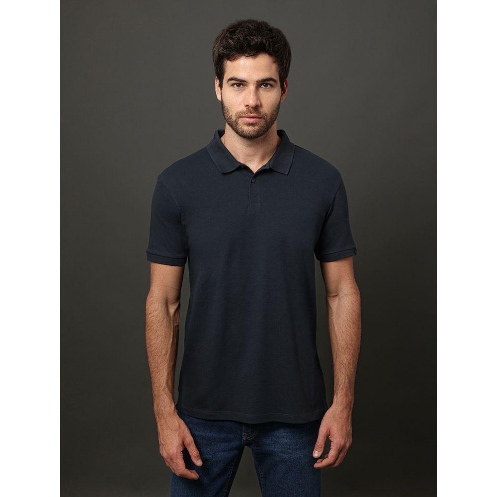 Polo Masculina Textura Calvin Klein Jeans - Marinho - 1