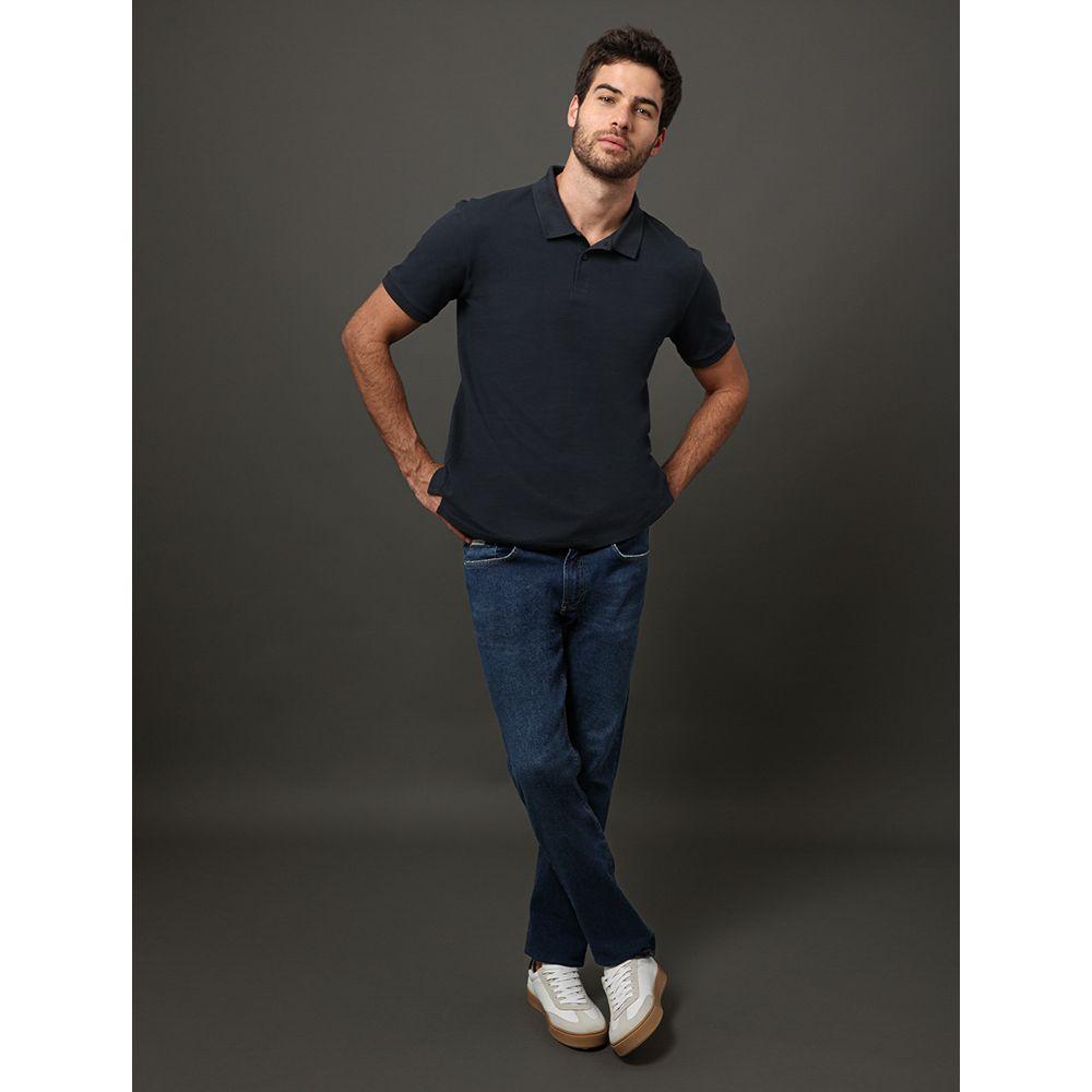 Polo Masculina Textura Calvin Klein Jeans - Marinho - 3